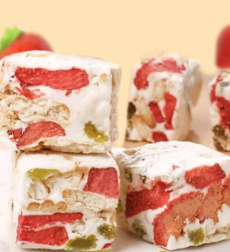 Bánh sữa dê dâu tây sấy khô mềm ngon ăn ngon tốt cho sức khỏe. 1  túi 1 lbs