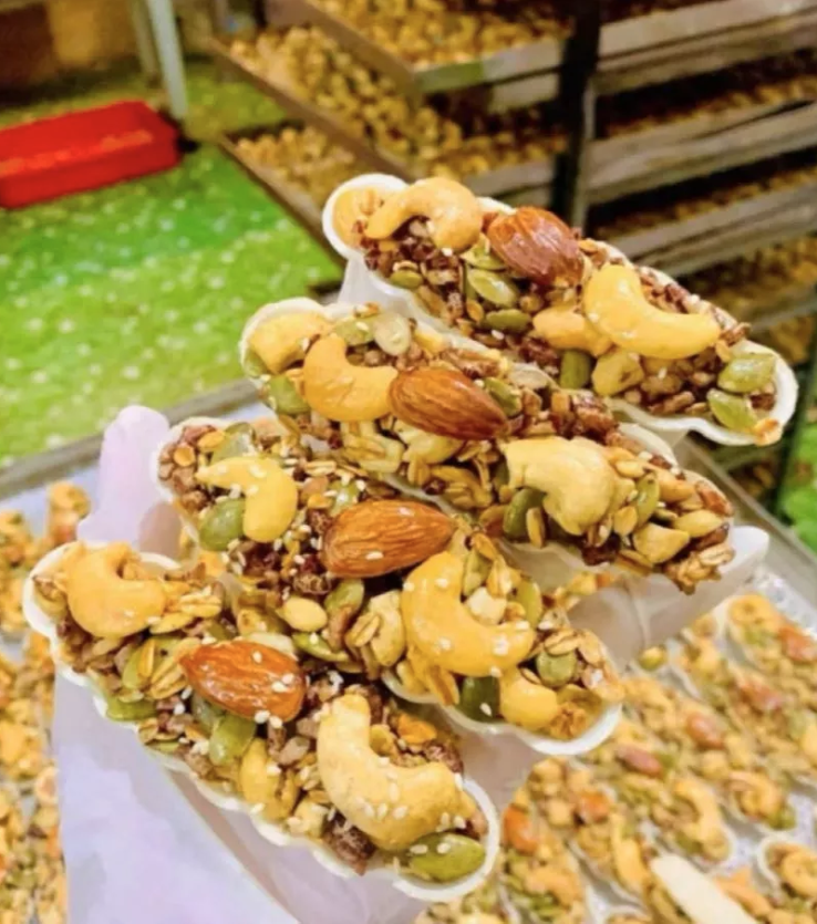 Bánh thuyền mix hạt dinh dưỡng healthy, không đường, ăn kiêng. 1  túi 1 lbs